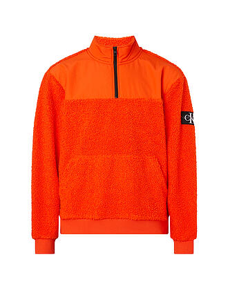 CALVIN KLEIN JEANS | Troyersweater in Felloptik | orange