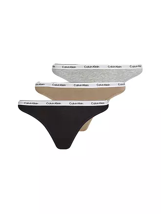 CALVIN KLEIN | String 3er Pack multi | schwarz