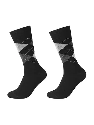 CAMANO | Herren Socken 2er Pkg ARGYLE infinity | schwarz