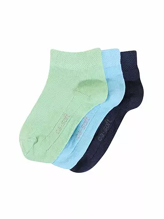 CAMANO | Jungen Sneakersocken 3er Pkg QUARTER katydid | blau