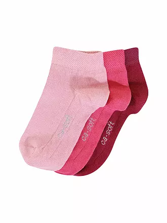 CAMANO | Jungen Sneakersocken 3er Pkg white | rosa