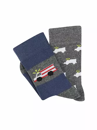 CAMANO | Jungen Socken 2er Pkg captains blue | grau