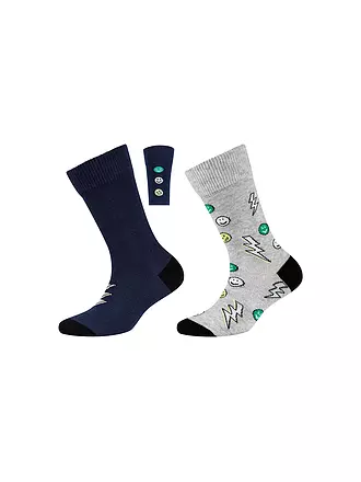 CAMANO | Jungen Socken 2er Pkg. poinciana | hellgrau