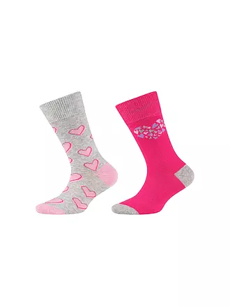 CAMANO | Mädchen Socken 2-er Pkg shocking pink | creme