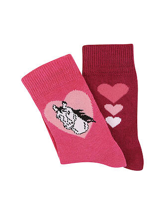 CAMANO | Mädchen Socken 2er Pkg Pferd fuchsia | rosa