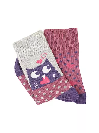 CAMANO | Mädchen Socken 2er Pkg.  chalk pink melange | lila