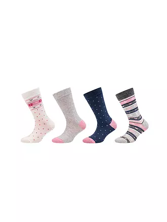 CAMANO | Mädchen Socken 4er Pkg offwhite | hellgrau