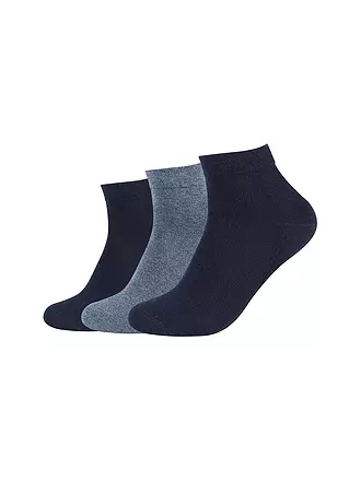 CAMANO | Sneaker Socken 3-er Pkg black | blau