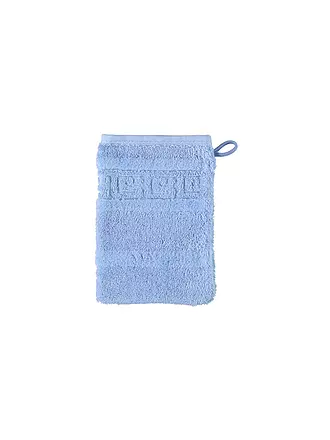 CAWÖ | Waschhandschuh NOBLESSE 16x22cm Mittelblau | hellgrün