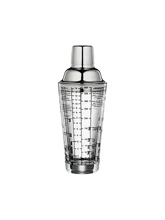 CILIO | Cocktailshaker mit Rezepten 0,4l Glas/Edelstahl | silber