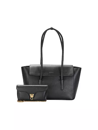 COCCINELLE | Ledertasche - Shopper DOBBLE BEAT | hellblau