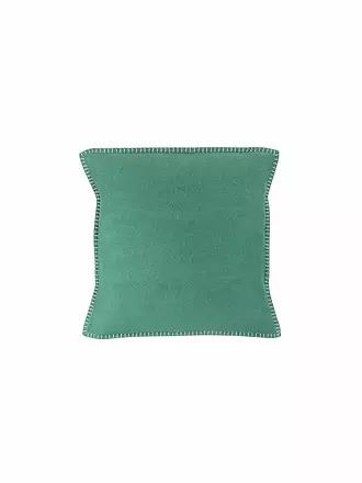 DAVID FUSSENEGGER | Kissenhülle mit Zierstich 50x50cm (Rohweiß) | grün