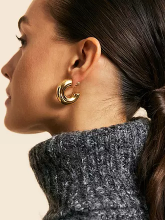 EDBLAD | Creolen CHUNKY CREOLES Large Steel | gold
