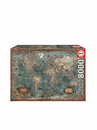 EDUCA | Antike Weltkarte 8000 Teile Puzzle | keine Farbe