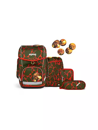 ERGOBAG | Schultaschen Set 5tlg CUBO Lumi - Bärtastisch | olive