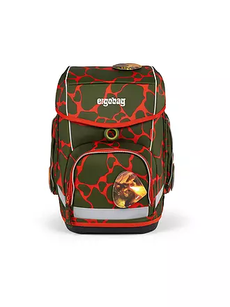 ERGOBAG | Schultaschen Set 5tlg CUBO Lumi FeuerspeiBär | olive