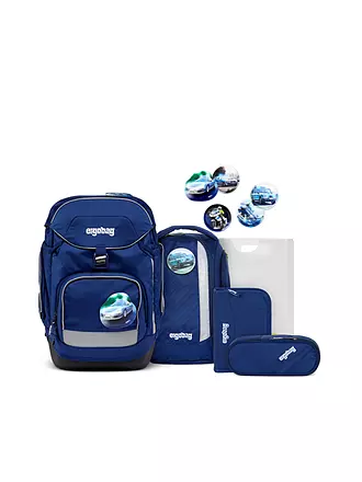 ERGOBAG | Schultaschen Set 6tlg PACK - BlaulichtBär | dunkelgrün