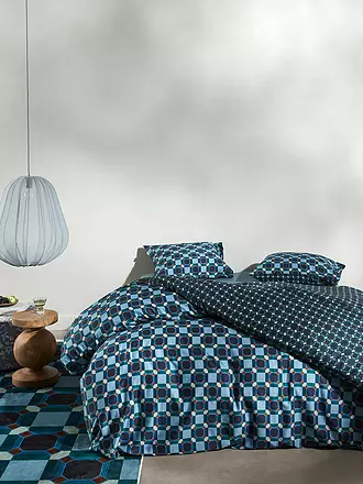 ESSENZA | Bettwäsche Garnitur TAEDES 70x90cm/140x200cm Nightblue | braun