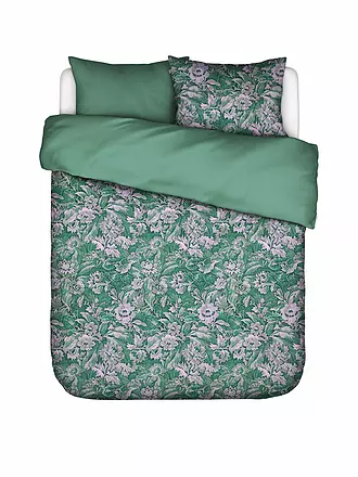 ESSENZA | Satin Bettwäsche YFKE 70x90cm/140x200cm Easy Green | dunkelgrün