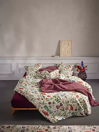 ESSENZA | Satin-Bettwäsche MARIGOLD 70x90cm/140x200cm Vanilla | hellgrün