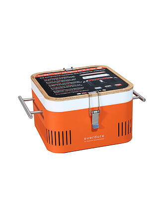 EVERDURE BY HESTON BLUMENTHAL | Tragbarer Holzkohlegrill CUBE Graphite | orange