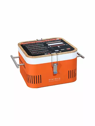 EVERDURE BY HESTON BLUMENTHAL | Tragbarer Holzkohlegrill CUBE Orange | schwarz