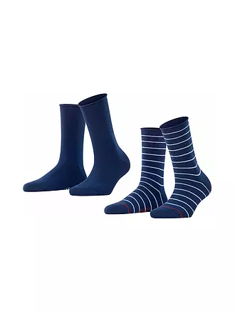 FALKE |  Sneakersocken Happy Stripe 2er Pkg royal blue | schwarz