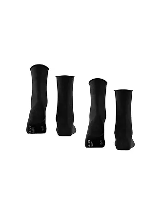 FALKE | Happy  Socken 2er Pkg black | dunkelrot