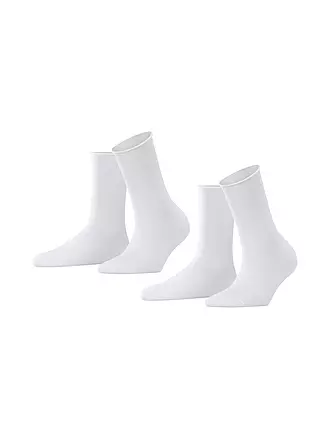 FALKE | Happy Socken 2er Pkg white | weiss