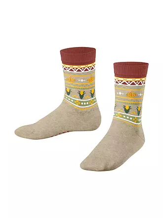 FALKE | Kinder Socken PUMPKIN FAIR ISLE space blue | beige