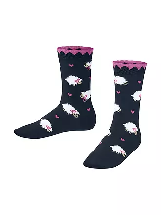 FALKE | Mädchen Socken CUTE SHEEP lipstick | dunkelblau
