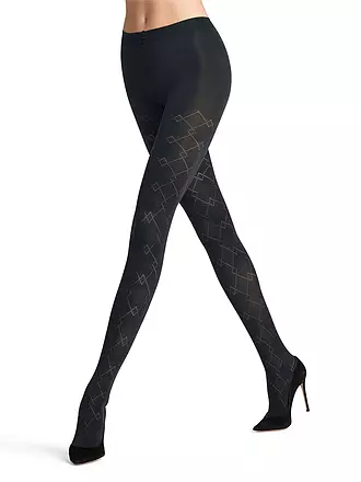 FALKE | Modestrumpfhose CHECK MATE cayenne | dunkelblau
