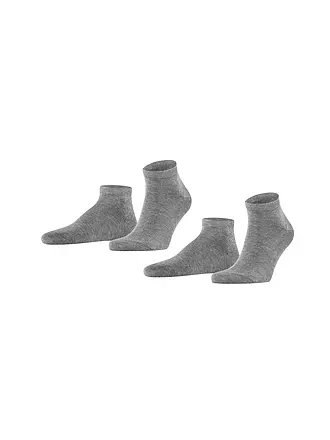 FALKE | Sneakersocken HAPPY 2er Pkg. sand mel. | grau