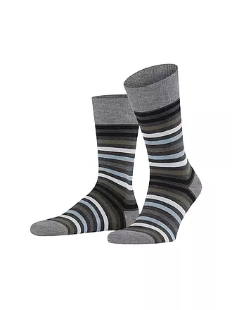 FALKE | Socken TINTED STRIPE asphalt mel | dunkelblau