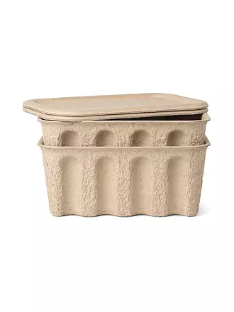 FERM LIVING | Aufbewahrungsbox Set Paper Pulp Small 2 Stk | hellbraun