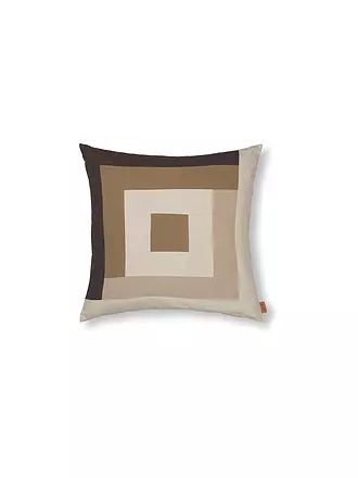 FERM LIVING | Border-Patchworkkissen mit Rand Coffe Dark Sand | braun