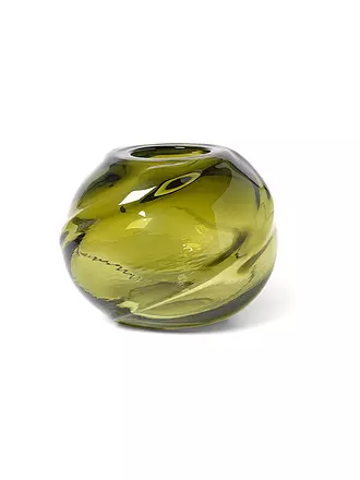 FERM LIVING | Vase WATER SWIRL ROUND Moss Green | olive