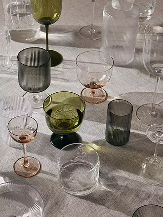 FERM LIVING | Weinglas 2er Set Ripple Clear | grau