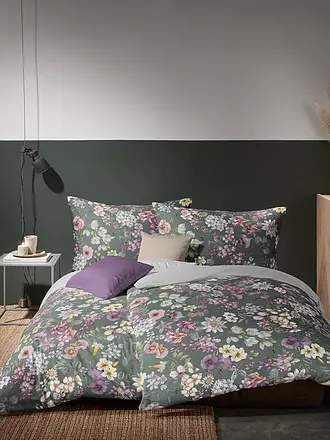 FLEURESSE | Satin Bettwäsche BED ART 70x90cm/140x200cm Evergreen | dunkelgrün