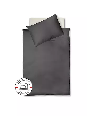 FLEURESSE | Satin Bettwäsche Royal Uni 140x220cm Anthrazit | olive