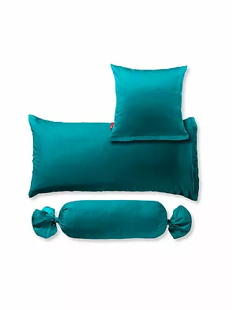 FLEURESSE | Satin Kissenbezug Royal Uni 2x 40x40cm Petrol | hellblau