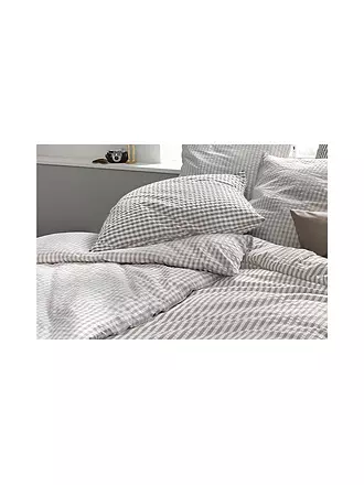 FLEURESSE | Seersucker Bettwäsche RIO 70x90cm/140x200cm Weiss | beige