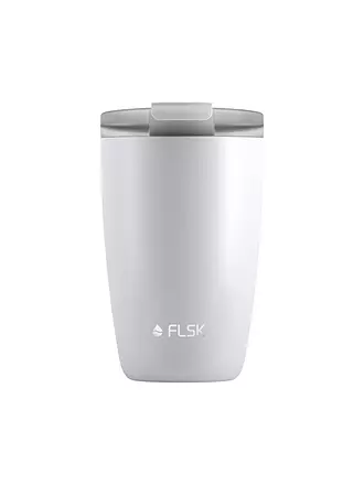 FLSK | Isolierbecher - Thermosbecher CUP Coffee to go-Becher 0,35l Edelstahl Black | weiss