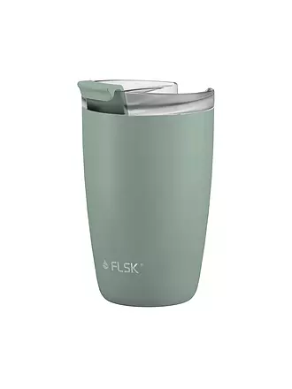 FLSK | Isolierbecher - Thermosbecher CUP Coffee to go-Becher 0,35l Sage | silber