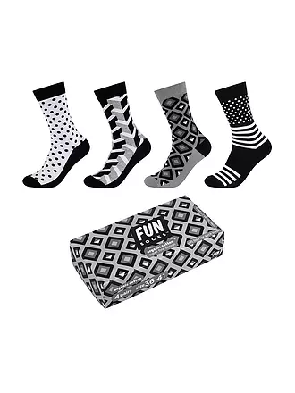FUN SOCKS | Damen Socken GRAPHIS 4-er Pkg. 36-41 black | schwarz