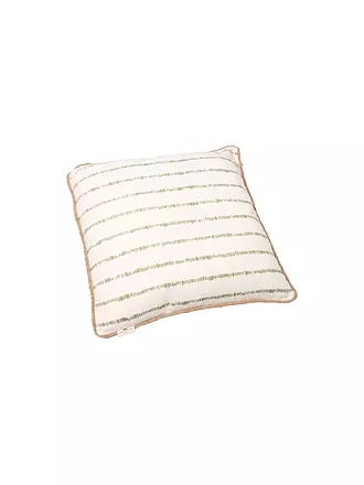 FYNCH HATTON | Kissen gefüllt KARIAMA 40x40cm Leaf Green Stripe | dunkelgrün