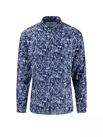 FYNCH HATTON | Leinenhemd Casual Fit | dunkelblau