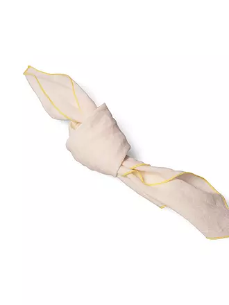 FYNCH HATTON | Leinenservietten 4 tlg. 50x50cm Leaf Green | beige