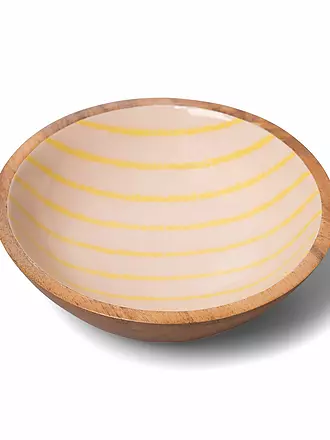 FYNCH HATTON | Schüssel 30cm SINGITA Lemon Stripe | hellgrau