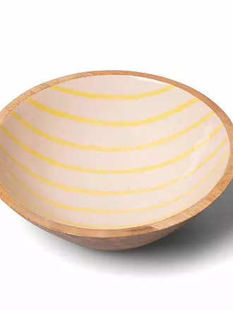 FYNCH HATTON | Schüssel klein 20cm SINGITA Leaf Green Stripe | gelb